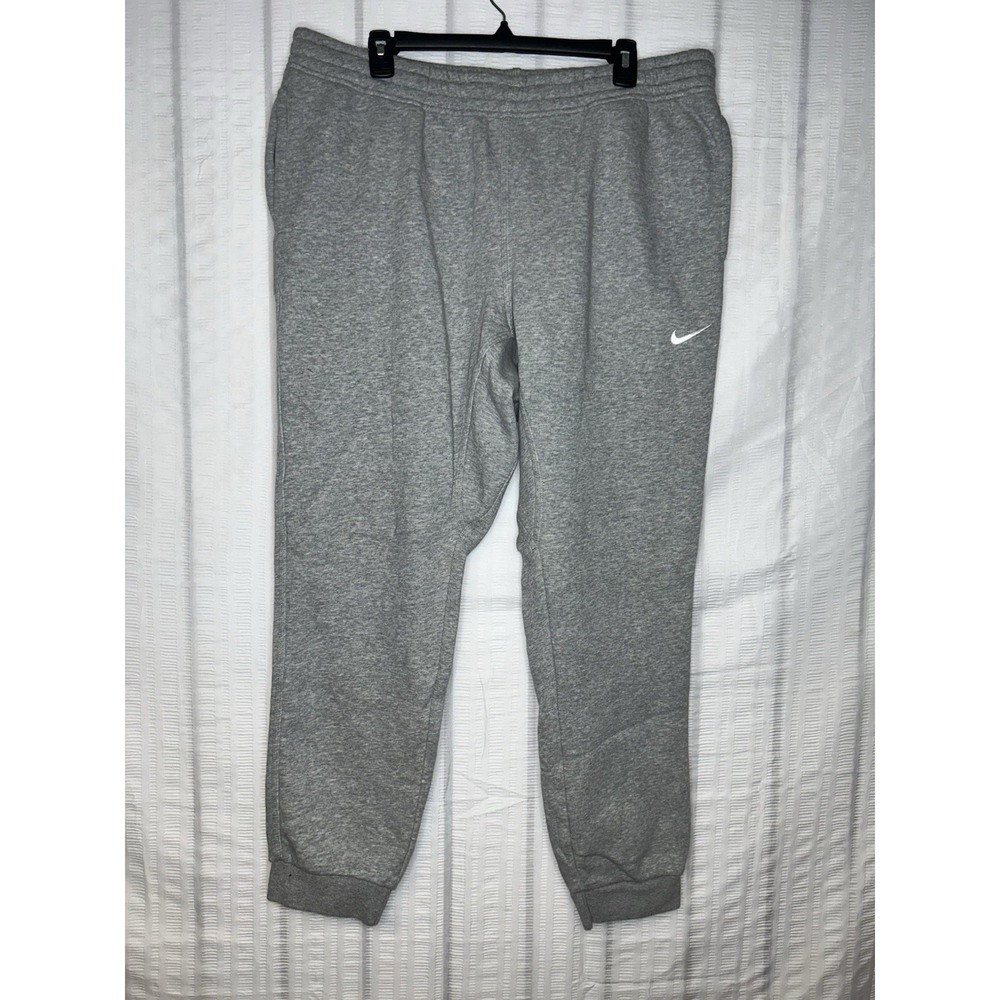 Nike Sweatpants Mens XL Gray French Terry Joggers Pockets 826431-063 Embroidered